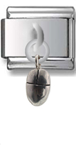 Computers Mouse Sterling Silver Italian Charm