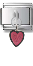 Pink Heart Sterling Silver Italian Charm