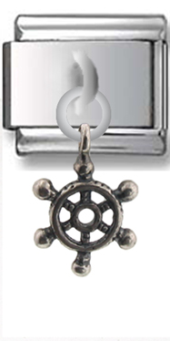 Ship Wheel Sterling Silver Italian Charm