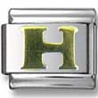 Gold Puffy H Letter Italian Charm