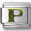 Gold Puffy P Letter Italian Charm