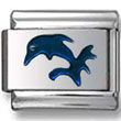 Dolphin blue Italian Charm