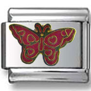 Red Sparkling Butterfly Italian Charm