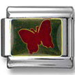Glitter Red Butterfly Italian Charm