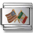 American and Mexican Flags Italian Charm