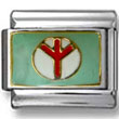 Red Peace Symbol Italian Charm