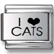 I Love Cats Laser Italian Charm