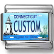 Connecticut License Plate Custom Charm