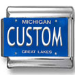 Michigan License Plate Custom Charm