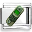Green Cell Phone Enamel Charm