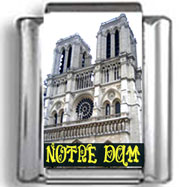 Black & White Notre Dame Cathedral Landmark Photo Charm